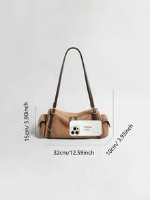 2026 Autumn/Winter New Vintage Matte Pillow Handbag, Versatile Commuter Shoulder Bag, Casual Minimalist Boston Bag For Women - Brown - View 9