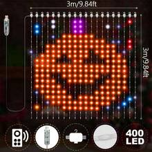 Christmas LED Curtain Lights, Programmable RGB Smart DIY Pixel Fairy String Lights, Music Sync App Remote Control Custom Animation Xmas Lights, USB Powered For Christmas Decor, Holiday Party, Wedding, Home Wall Window Indoor Decoration - APP Control - View 3
