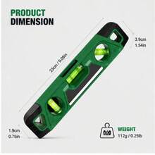 1Pc Magnetic Torpedo Spirit Level Portable Bubble Level Ruler Hand‑Held Measuring Tool For Horizontal Vertical And 45‑Degree Testing Household Repair Construction Hardware Supplies - A - View 2