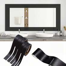 1 Roll 1000cm/393.7in Thick Metal Edge Self-Adhesive Decorative Tape, Brushed PVC Self-Adhesive Furniture Edge Banding Sticker, Suitable For Furniture Decoration, Cabinet Repair And Door Edge Repair - A - View 2