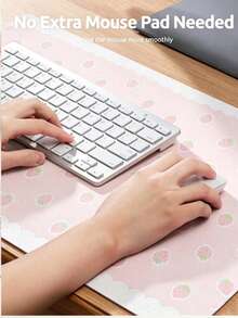 Strawberry Polka Dot Sweet Pink Lace Mousepad Korean Ins Style PU Leather Mouse Pad Large Size Aesthetic Decoration Deskpad Rug Desk Mat - View 5