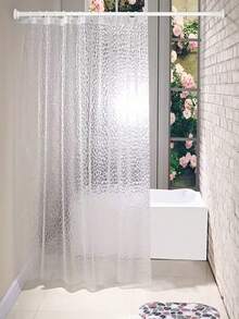 3D Water Cube Transparent PEVA Shower Curtain, Thickened Waterproof & Mildew-Resistant Bathroom Partition Curtain, Bathroom Shower Water Barrier Curtain - Clear - View 6
