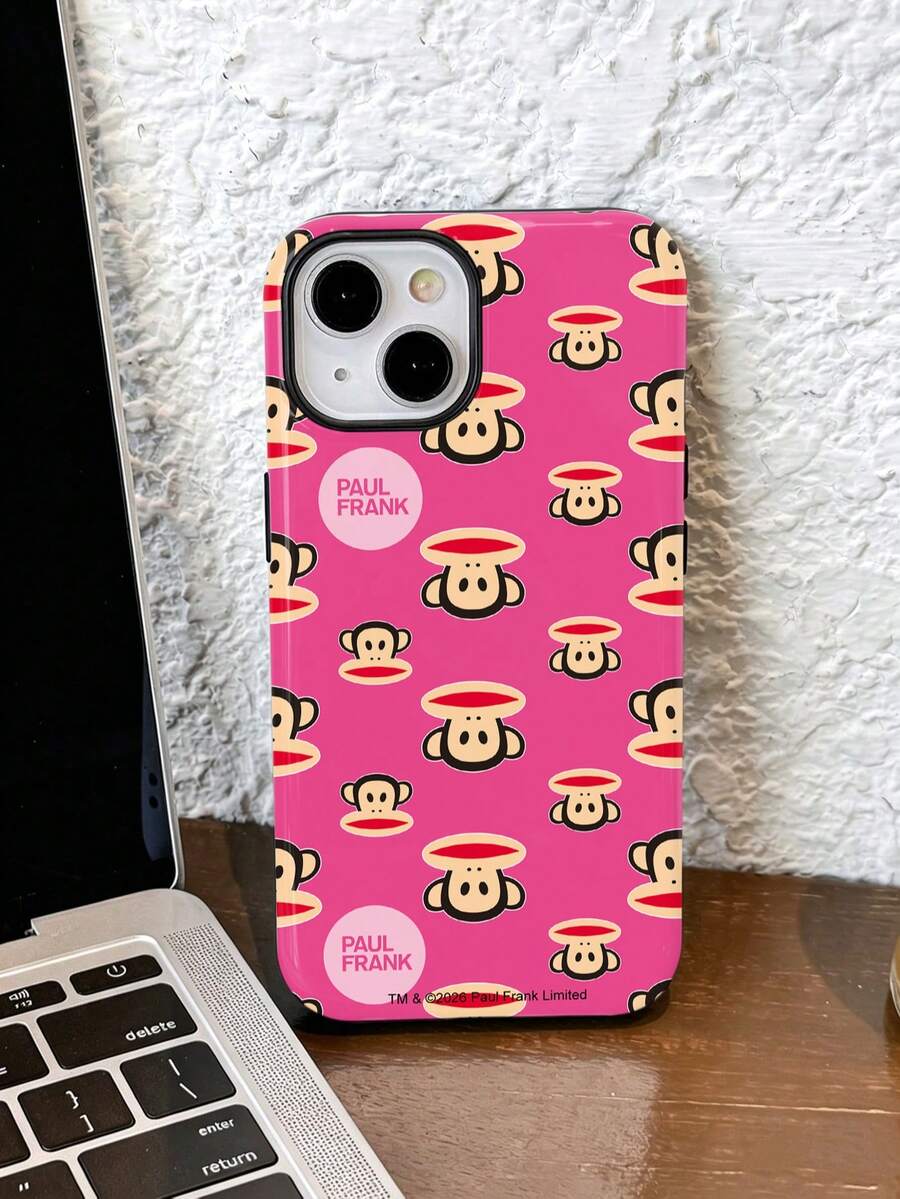 官方授權 Paul Frank Film 2合1手機殼，全方位防摔相機保護，滿版猴子印花，新款式相容 iPhone 13/14/15/16/17/18 Pro Max - 彩色 - 查看 1