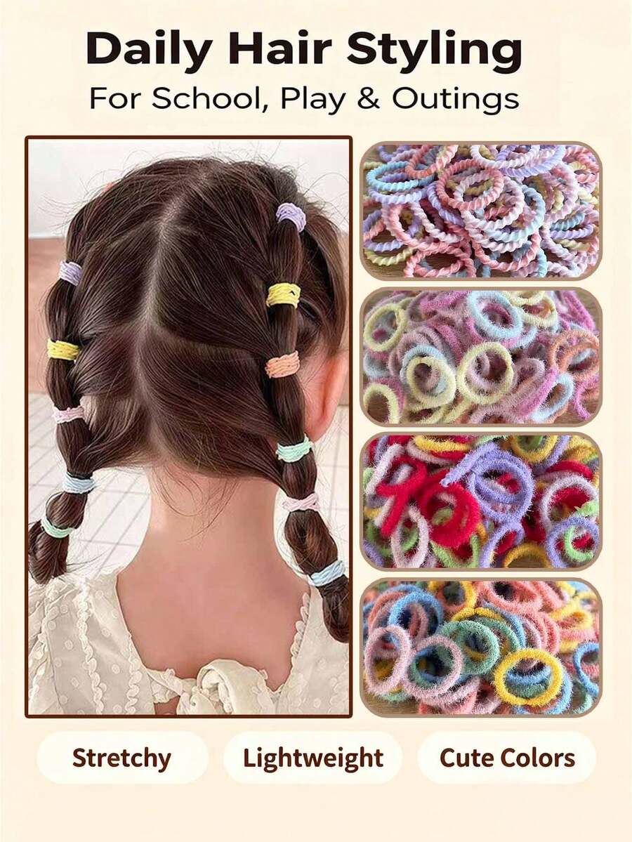 120pcs High Elasticity Non-Damaging Thumb Hair Ties, Mini Hair Bands ...