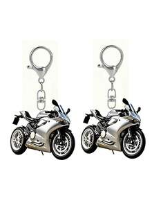 2D Flat Keychain Red Sports Car Motorcycle Shaped Acrylic Creative Keychain Car Pendant Racing Theme Motorcycle Enthusiast Car Key Holder - Multicolor - View 17