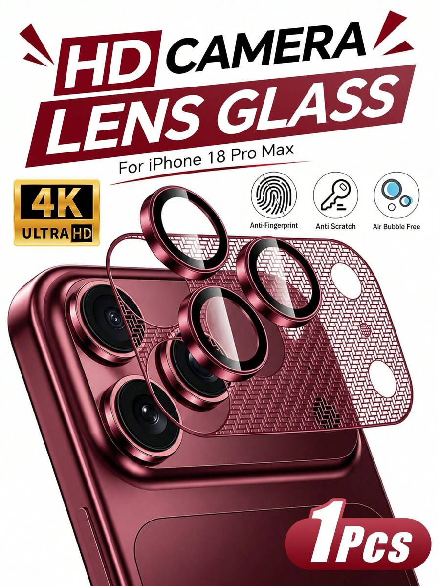 1-Pack [2026 New] حامي عدسة معدني مجوف بصلابة 9H بلون كلاريت متوافق مع iPhone 18 Pro Max/18 Pro، درع معدني فائق النحافة وغير مرئي، مقاوم للغبار، حماية متكاملة من السقوط والخدش، شفافية عالية الوضوح، مقاوم للبصمات، تغطية كاملة، خالي من الفقاعات، سهل التركيب، متوافق مع الحافظات، هدية عيد ميلاد للأصدقاء والعائلة - عنابي اللون - مشاهدة 1