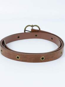 Vintage Metal Buckle Decor PU Leather Medieval T-Shaped Waist Belt, Renaissance Fairy COS Halloween Party Costume Accessory - A - View 4