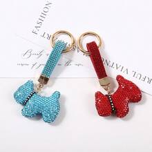 Korean Version Cartoon Diamond Studded Schnauzer Keychain Cute Pet Dog Full Diamond Hanging Decoration Fashionable Versatile Bag Pendant - Multicolor - View 6