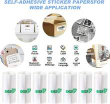 closeli 5 Rolls/Set White Thermal Paper, Self-Adhesive Paper, Suitable For Multiple Mini Label Printers, Instant Photo Printers, Used For Notes, Labels, Diary DIY - View 7
