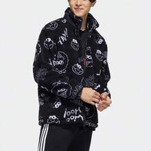 adidas neo x 芝麻街 全印花搖粒絨長袖夾克 男女同款情侶款 黑色 - 黑色 - 查看 5