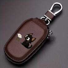 Universal Multifunctional Key Pouch With Cartoon Cat And Flower, For Men And Women, Colorfast Premium Car Smart Keychain Case Holder - Multicolor - View 15