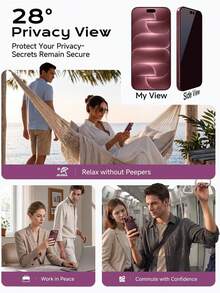2 Packs Privacy Screen Protector Compatible With Iphone 18 Pro Max (6.9-Inch): Full-Coverage, Anti-Spy, Anti-Glare, Flexible Ceramic Film; Fingerprint-Resistant And Case-Friendly. Compatible Models Include: 18 Pro / 17 Pro Max / 17 Air / 16 Pro Max / 16 Pro / 16 Plus / 16 / 15 Pro Max / 14 Pro Max / 13 Mini / 12 / 11 / XS Max / XR / 8+ / 7 Plus. - Black - View 3