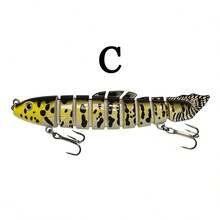 Multi-Jointed Fish Lure 12.3cm Realistic 9-Section Hard Bait Freshwater Saltwater Universal Sinking Minnow Sharp Triple Hooks Long Cast For Bass And Perch - A - View 15