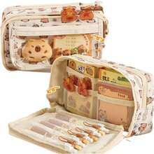 Capybara Large Capacity Transparent Flip Top Pencil Case, Multi-Layer Zipper Design Holds 80 Pens, Cute Multifunctional Storage Bag, Student Stationery Box Makeup Bag, Back To School Essential - A - View 5