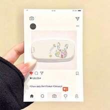 حامل هاتف مرآة بتصميم أرنب وزهور، حامل لاصق ذاتي للالتصاق بظهر بطانية الهاتف، حامل مكتبي لمشاهدة الفيديوهات والتقاط الصور الذاتية 1 قطعة - متعدد الألوان - مشاهدة 5