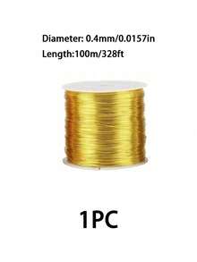 100m/Roll Gold Beaded Wire, Premium Jewelry Wire, Anti-Oxidation, Rust-Resistant, Suitable For Making Various Bracelets, Earrings, Necklaces DIY, Hair Clips, Jewelry Weaving, Shaping, Floral Metal Wire Wrapping, Handmade Crafts, Jewelry Handmade Design - Multicolor - View 8