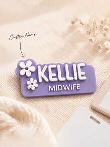 1pc Custom Name Badge, Personalized Text And Exclusive Design Name Badges, Clothing And Backpack Pins, Name Badges For Nurses, Doctors, Teachers - Multicolor - View 15