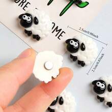 5/10/15pcs Cartoon Sheep Resin Fridge Magnets, Cute Sheep Shaped Refrigerator Magnets For Kitchen Whiteboard Photo Memo Decoration - Multicolor - View 4