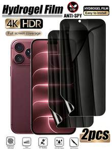 Mr. War Gorilla 2pcs Hydrogel Privacy Screen Protector, Only Supports Left And Right Privacy Protection, Clear Front View, Precise Cutouts Without Blocking Camera, Waterproof, Auto-Repair For Minor Scratches, Phone Accessories, Effective Screen Protection Against Scratches For Daily Use, Compatible With IPhone Duo/18promax/18pro/18/17e/17 Pro Max/17 Pro/17Air/17/16 Pro Max/16 Pro/16 Plus/16/15 Pro Max/15//14/13/12 And Other Models. - Black - View 10