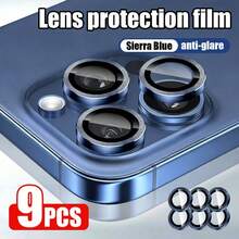 Yezodawee 9pcs Blue Frame High Definition Camera Lens Protector Film, Anti-Bump Design, Suitable For Smartphone Lens Film, Alloy Metal Material With Tempered Glass Full Coverage, Lens Protector, Phone Accessories, Waterproof, Shockproof, Anti-Drop, Anti-Scratch, Anti-Fingerprint - Blue - View 38