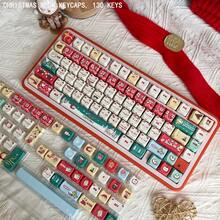 Christmas Meow Keycaps Berry Meow Keycaps Pudding Meow Keycaps Pixel Cat Keycaps Milk Brown Kitten Keycaps Cute DIY Cat Head Highly Attractive Side-Printed PBT Five-Sided Dye-Sublimation MOA Compatible With Mechanical Keyboards - View 6