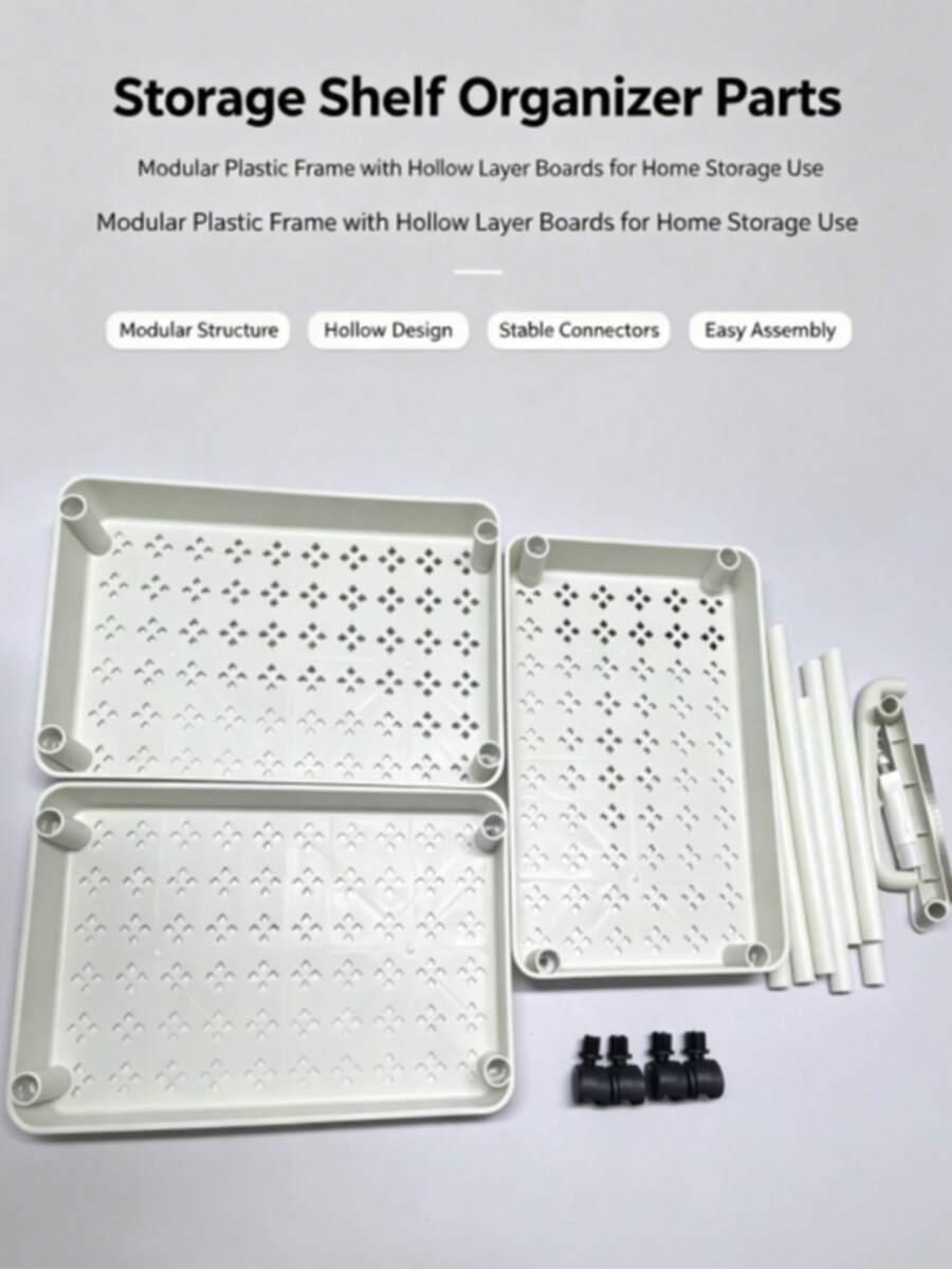 1pc Plastic Storage Rack, Not As Elegant As Metal Ones, Heavy-Duty Rolling Storage Cart - Mobile Storage Rack With Wheels, Space-Saving For Kitchen, Bathroom, Bedroom, Office - Smooth Rolling Casters, Sturdy Plastic Construction - Modern White Multipurpose Shelving Unit For Home & Commercial Use, High-Quality Design, Essential For Small Spaces Kitchen Items Kitchen Accessories Kitchen Tools