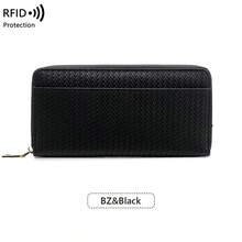 MIYIN محفظة نسائية طويلة 1 قطعة، بتصميم جلد تمساح ومنقوش منسوج، مزودة بحماية RFID، بسحاب دائري، متعددة فتحات البطاقات، سعة كبيرة وحامل هاتف - متعدد الألوان - مشاهدة 17