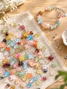 20g Mixed Clear Irregular Peach Heart Water Drop Beads DIY Bracelet Earring Handmade Jewelry Accessories - Mixed - View 2