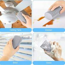 1/2pcs Absorbent Sponge Cleaning Brush, Wavy Sponge Material, Suitable For Curtains, Glass, Blinds, Mirrors, Window Gaps, Baseboards And Other Surfaces, Practical Tool For Home Cleaning, Suitable For Kitchen And Bathroom Scenarios, Soft Material, Easy To Clean - Multi-color 1 - View 10