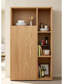 1 Pieza Mueble Alacena Despensero Organizador, Medidas 30 x 30 x 112, Melamina de Alta Resistencia, Color Roble, Estilo Contemporáneo, Forma Rectangular, 3 Manijas, 3 Cajones, Estantes Ajustables, Mueble Independiente para Cocina, Comedor y Oficina - roble - Ver 4