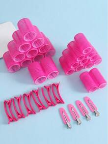 40pcs Self-Adhesive Hair Curlers, Heatless Curling Rollers, 6/12 Clips, Hair Salon Styling Curlers, Adhesive Hair Styling Tools - Multicolor - View 13