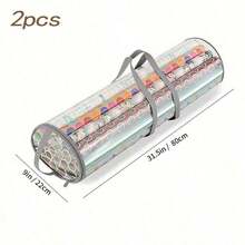 Multi-Color Wrapping Paper Storage Bag, Vertical Cylindrical Storage Bag With Transparent Observation Window And Reinforced Handle, Waterproof And Dustproof Large Capacity, Suitable For Wrapping Paper, Ribbons, Bows And Crafts, Perfect For Closets, Craft Rooms, Holiday Gift Wrapping And Party Preparation - Multicolor - View 17