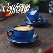 Set Cangkir dan Piring Kopi Keramik Klasik 2 Buah, Seri Warna Vintage, Cocok untuk Rumah atau Kafe, Aman untuk Mesin Pencuci Piring, Microwave, Oven, dan Kulkas. - MultiWarna - View 2