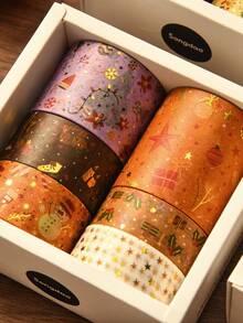 6 Rolls/Box, Merry Christmas Washi Tape Set - Beautiful Christmas Patterns Foil Stamping Process Designs, Decorative DIY Materials For Diaries, Scrapbooks And Crafts - Sets - View 8
