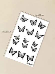 1pc Herbal Juice Semi-Permanent Magic Tattoo Sticker, Aesthetic Hollow Butterfly Pattern, Long-Lasting 14 Days, Non-Fading, Non-Reflective, Temporary Tattoo For Arm, Shoulder, Neck, Collarbone And Body - Blue - View 8