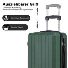 YONSLY 6‑Piece Suitcase Set 16/20/24/28 Inches Nylon Toiletry Bag Travel Bag Travel Suitcase With 4 360° Wheels Combination Lock Mesh Pocket - Dark Green - View 8