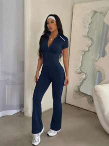 Complete Set Pants, Balancing Minimalist Elegance And Understated Luxury Sports Summer - Navy Blue - View 4