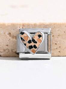 1Or2 Pcs Leopard Print Enamel Italian Charm Links,9mm Stainless Steel Modular Bracelet Charms,Multi Pattern DIY Jewelry Beads For Women Bracelet Gift - Multicolor - View 10