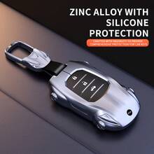 High-Quality Zinc Alloy Key Cover, Compatible With Toyota Camry RAV4 Highlander Avalon Corolla Sienna Venza C-HR Prius Land Cruiser Tacoma 4Runner, Luxury Car Key Shell, Smart Key Protective Case, Anti-Scratch Key Protector, Shockproof Key Cover, Car Key Accessories - Sports Car Style Combo Set - View 5