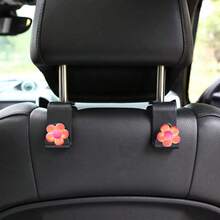 2pcs Flower Car Seat Back Hooks, Hidden Backseat Hooks, Multifunctional Creative Small Hooks, Women's Car Interior Accessories - A - View 2