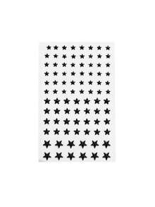 1pc Autumn/Winter New Black Big & Small Star Face Stickers, Y2K Dark Punk Gothic Cool Vibe Decorative Face Decals, DIY Self-Adhesive Stickers For Face - Black - View 5