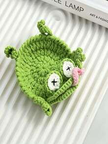 1pc Funny Novelty Lizard Hand Crochet Coaster & Storage Pad, Reptile Design Non-Slip Heat Insulation Reusable Cup Mat, Decorative Table Protector For Home Office Coffee Bar, Fall Holiday Decor, Perfect Gift For Christmas Thanksgiving & Animal Lovers - Multicolor - View 15