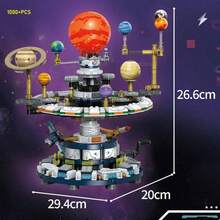 1000+ Small Building Blocks, Solar System Rotating Platform Model, Techystem Rotating Platform Model, Tec…Nology Gear Planetary Rotation, Educational Toy, Birthday Gift, Christmas Gift - Mini Building Blocks - View 6