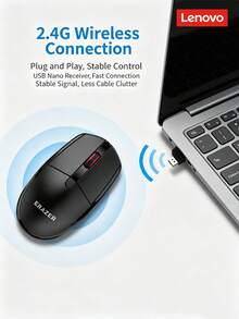 Lenovo N201 Wireless Mouse, 2.4G Stable Connection, 3-Level Adjustable DPI, Suitable For Laptop, Desktop, Business, And Home Use - View 3