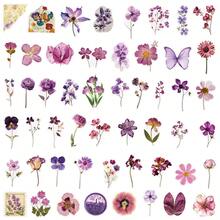 Christmas Pressed Flowers Stickers Pack(50pcs), Cute Waterproof PET Transparent Sticker For Journaling Laptop Scrapbook Water Bottles Guitar Suitcase Phone Gifts For Adult Teens, Ideal Trinkets, Christmas Decor - Multicolor - View 16