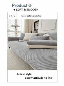 1pc Fashionable Minimalist All-Season Sofa Cushion, Anti-Slip Luxury Sofa Pad, Suitable For Home, Bedroom, Living Room, Study, Office, Graduation Ceremony And Other Occasions, Pet Scratch-Resistant Protective Pad - Light Grey - View 9