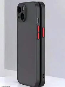 بطانية هاتف فاخر بتصميم عصري جديد بألوان متباينة وملمس جلدي مطفي إبداعي مقاوم للسقوط بتغطية كاملة وحماية شاملة بتصميم بسيط وملمس ناعم صديق للبشرة متوافق مع آيفون 18 برو ماكس، 17 برو ماكس، 16 برو ماكس، 15 برو ماكس، 14 برو، 15 برو، 13 برو، 15، 13، 12، 11، 18 برو - الأسود - مشاهدة 2