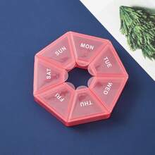 1pc Latest Mini Portable 7-Compartment Pill Box, Vitamin Storage Box, Anti-Confusion Open Design, Easy To Access, Travel Pill Bottle - View 11