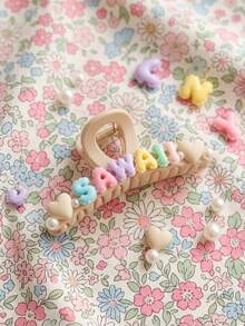 10pcs Macaron Color Pleated Letter Resin Beads, Horizontal Hole Large Hole Lace Letter DIY, DIY Bracelet Phone Chain Resin Forged Handmade Accessories, Random Style - Lace Letters - View 8