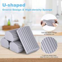 1/2pcs Absorbent Sponge Cleaning Brush, Wavy Sponge Material, Suitable For Curtains, Glass, Blinds, Mirrors, Window Gaps, Baseboards And Other Surfaces, Practical Tool For Home Cleaning, Suitable For Kitchen And Bathroom Scenarios, Soft Material, Easy To Clean - Multi-color 1 - View 7